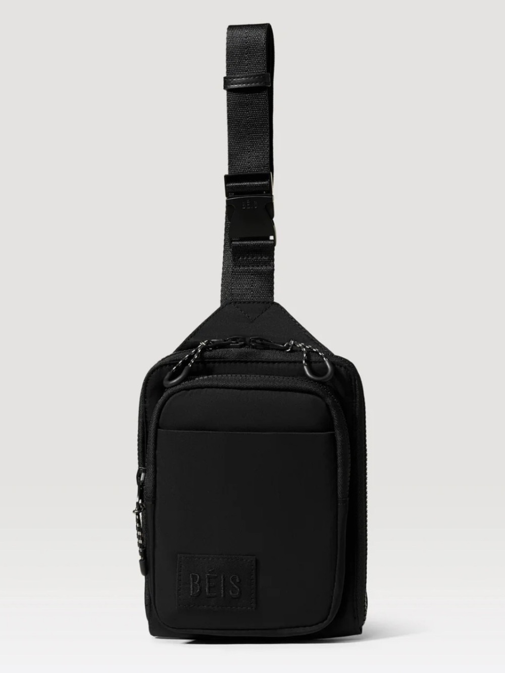 BEIS Black Crossbody Sling with Neon Green Bottle Pocket